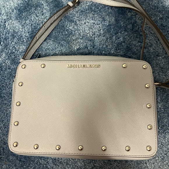 Michael Kors Handbags - Michael Kors Gray Crossbody Bag with Elegant Gold Hardware